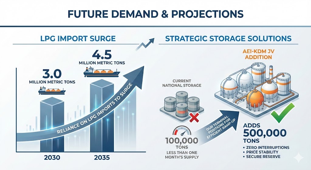 Future LPG demand projections for Moheshkhali terminal
